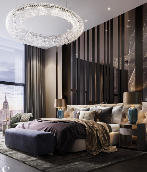 Lampu Gantung Kristal Bergaya Art Deco